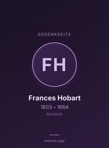 Gedenkportrait von Frances Hobart
