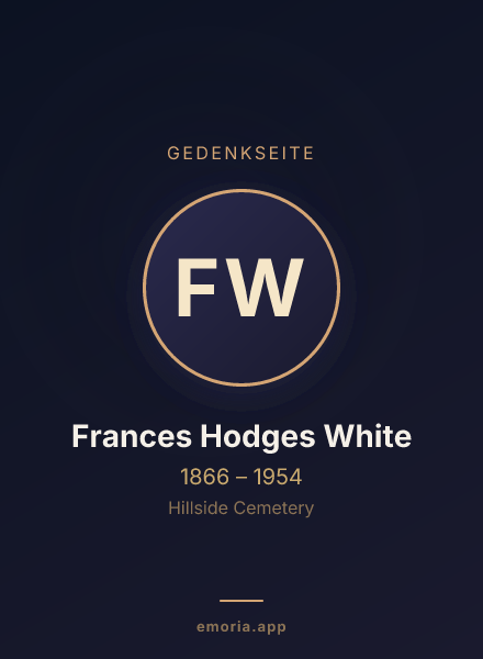 Gedenkportrait von Frances Hodges White