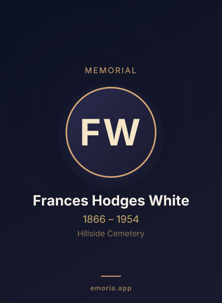 Memorial portrait of Frances Hodges White