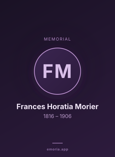 Memorial portrait of Frances Horatia Morier