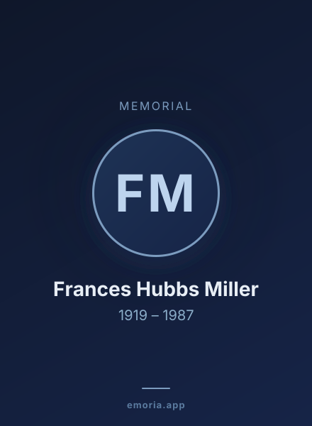Memorial portrait of Frances Hubbs Miller