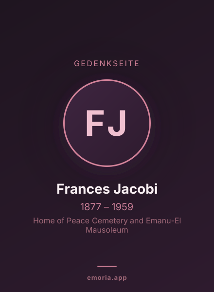 Gedenkportrait von Frances Jacobi