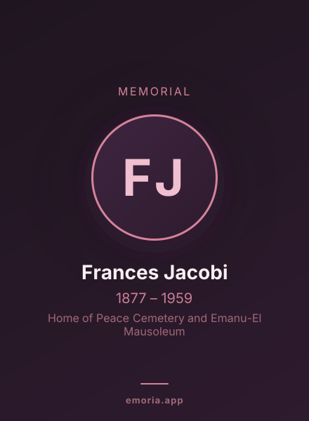 Memorial portrait of Frances Jacobi