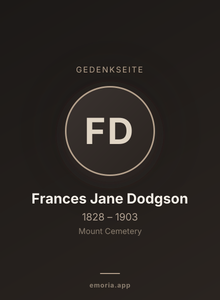 Gedenkportrait von Frances Jane Dodgson