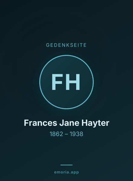 Gedenkportrait von Frances Jane Hayter