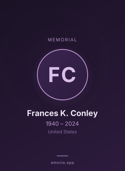 Memorial portrait of Frances K. Conley