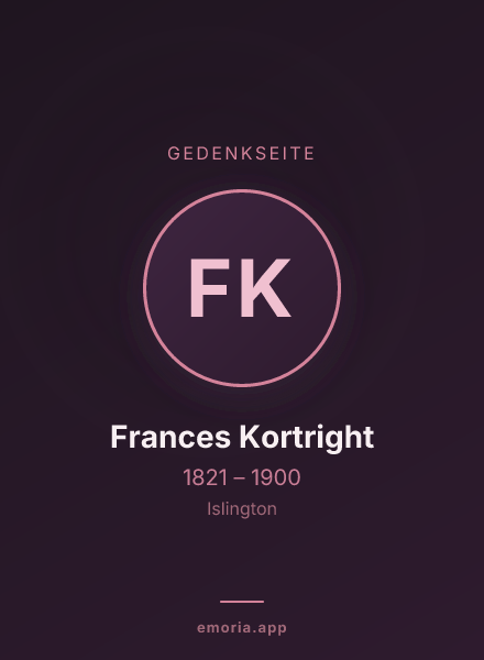 Gedenkportrait von Frances Kortright