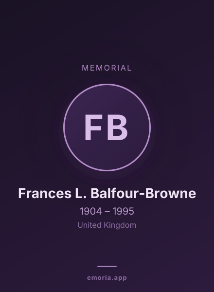 Memorial portrait of Frances L. Balfour-Browne