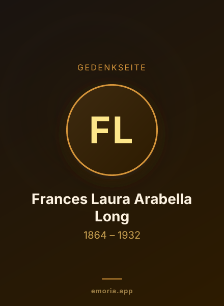 Gedenkportrait von Frances Laura Arabella Long
