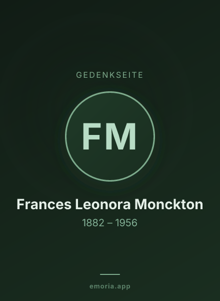 Gedenkportrait von Frances Leonora Monckton