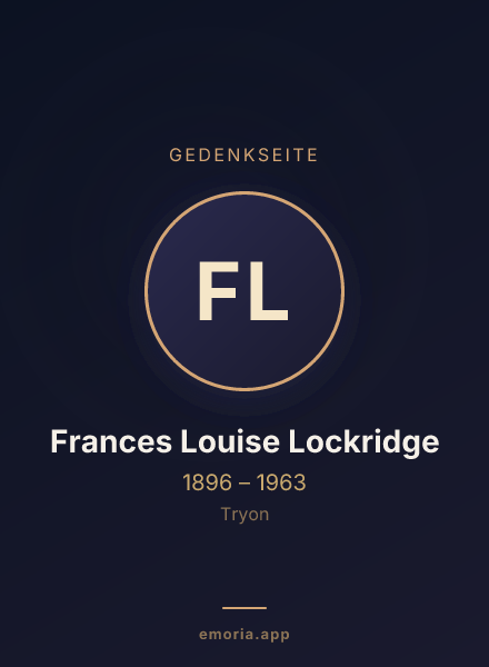 Gedenkportrait von Frances Louise Lockridge