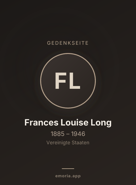 Gedenkportrait von Frances Louise Long