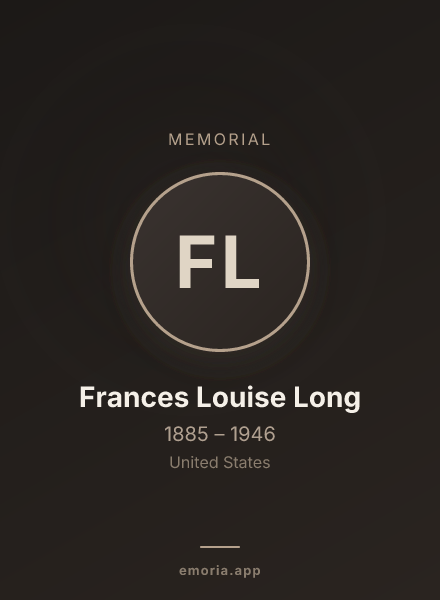 Memorial portrait of Frances Louise Long