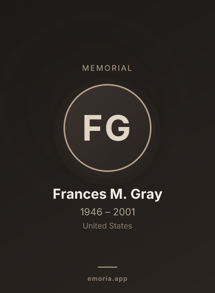 Memorial portrait of Frances M. Gray