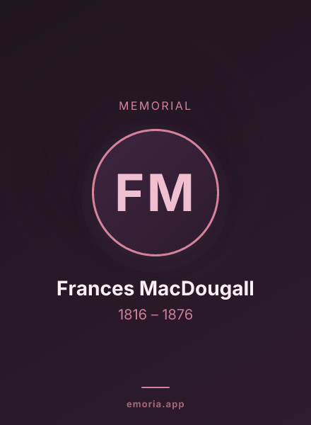 Memorial portrait of Frances MacDougall