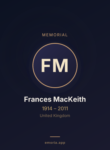 Memorial portrait of Frances MacKeith
