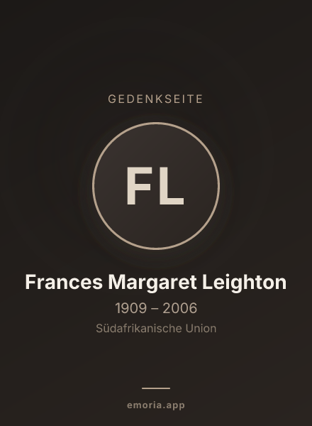Gedenkportrait von Frances Margaret Leighton