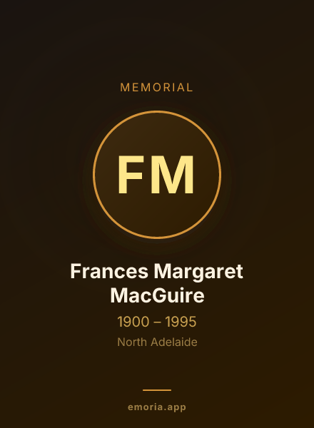 Memorial portrait of Frances Margaret MacGuire