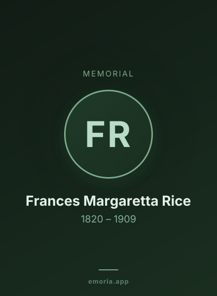 Memorial portrait of Frances Margaretta Rice