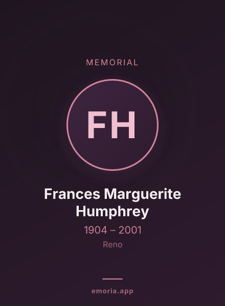 Memorial portrait of Frances Marguerite Humphrey