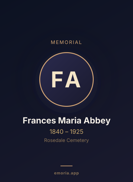 Memorial portrait of Frances Maria Abbey
