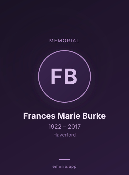 Memorial portrait of Frances Marie Burke