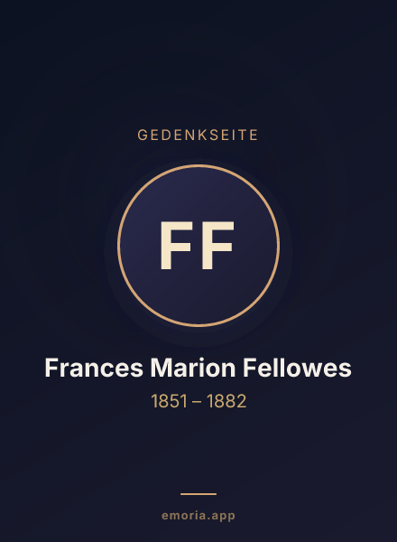 Gedenkportrait von Frances Marion Fellowes