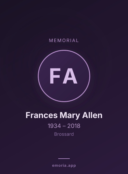 Memorial portrait of Frances Mary Allen