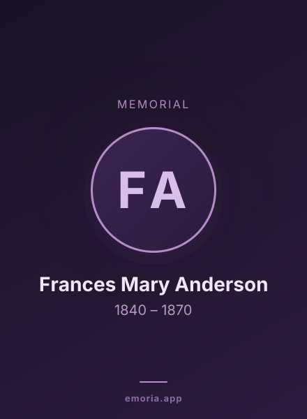 Memorial portrait of Frances Mary Anderson