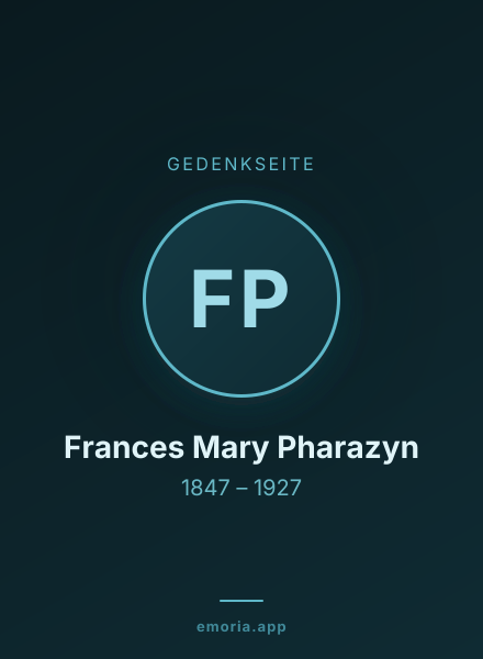 Gedenkportrait von Frances Mary Pharazyn