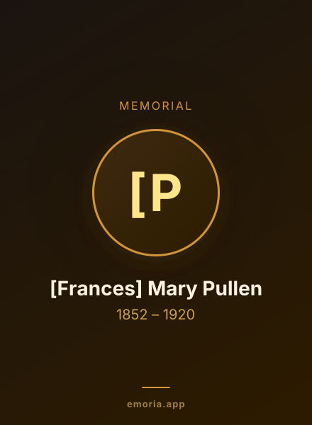 Memorial portrait of [Frances] Mary Pullen