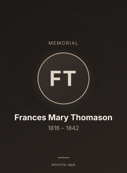 Memorial portrait of Frances Mary Thomason