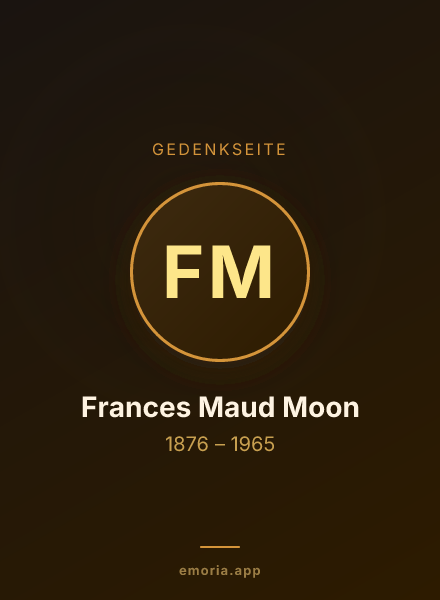 Gedenkportrait von Frances Maud Moon
