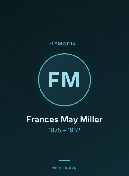 Memorial portrait of Frances May Miller