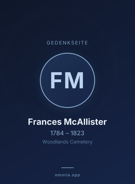 Gedenkportrait von Frances McAllister