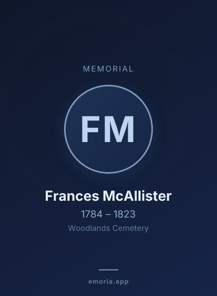 Memorial portrait of Frances McAllister