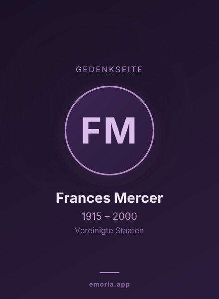 Gedenkportrait von Frances Mercer