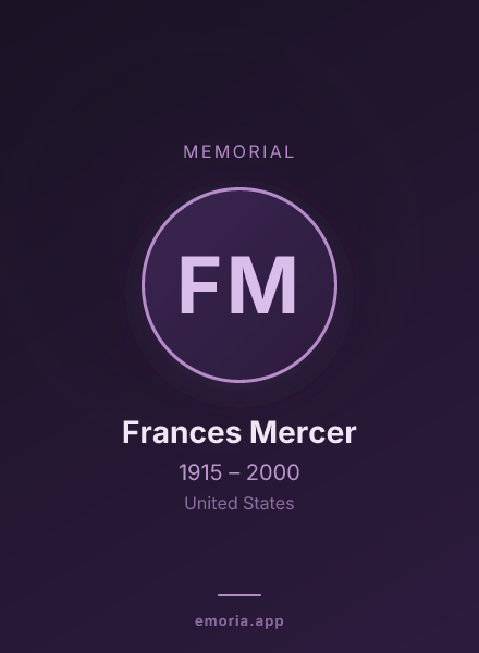 Memorial portrait of Frances Mercer