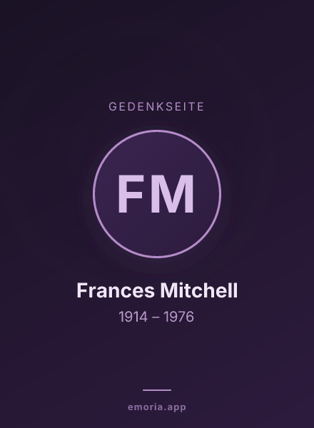 Gedenkportrait von Frances Mitchell