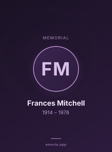 Memorial portrait of Frances Mitchell