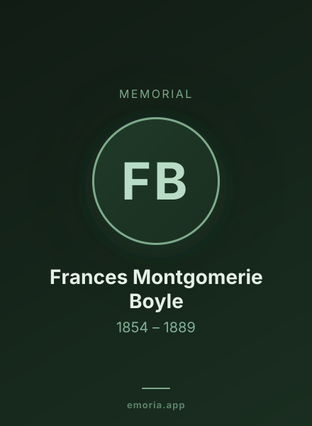 Memorial portrait of Frances Montgomerie Boyle