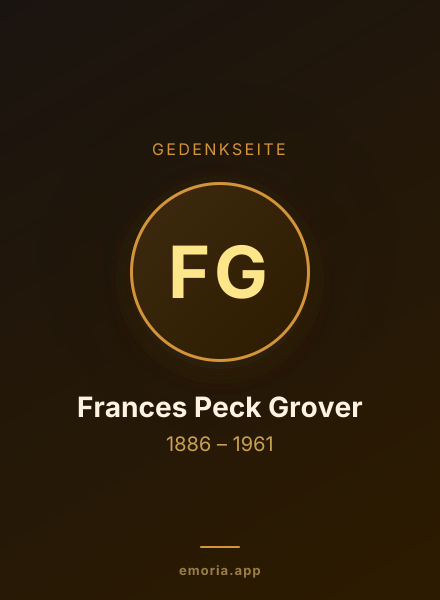 Gedenkportrait von Frances Peck Grover