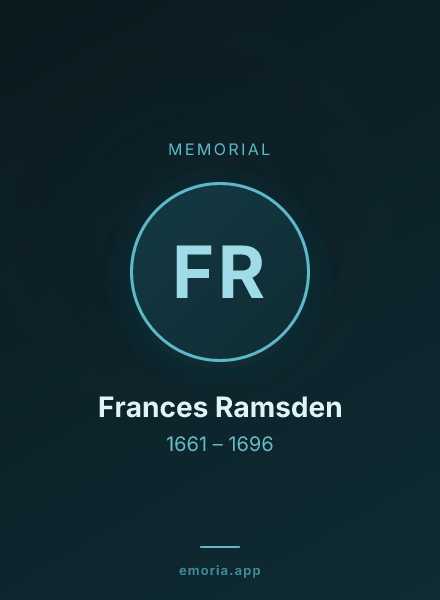 Memorial portrait of Frances Ramsden