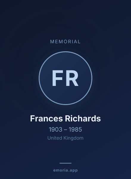Memorial portrait of Frances Richards
