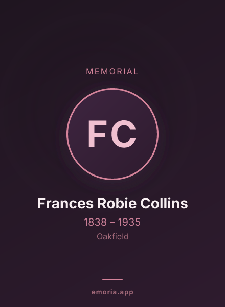 Memorial portrait of Frances Robie Collins