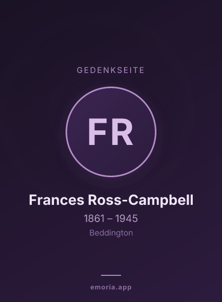 Gedenkportrait von Frances Ross-Campbell