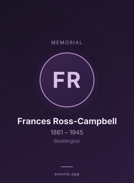 Memorial portrait of Frances Ross-Campbell