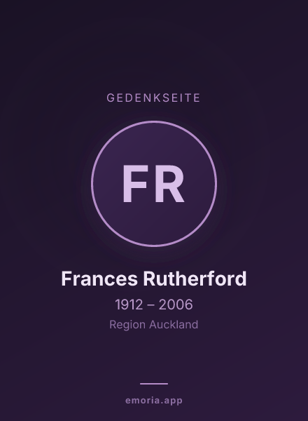 Gedenkportrait von Frances Rutherford