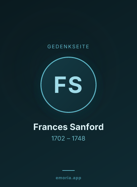 Gedenkportrait von Frances Sanford