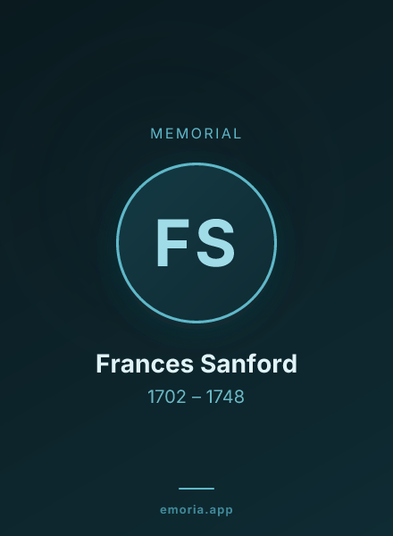 Memorial portrait of Frances Sanford